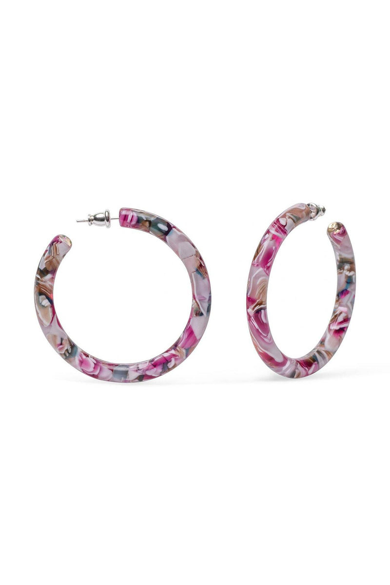 Fenna & Fei Large Round Hoops In Water Lily