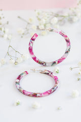 Fenna & Fei Large Round Hoops In Water Lily