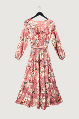Mia Strada High Low Flower Print Dress In Pink