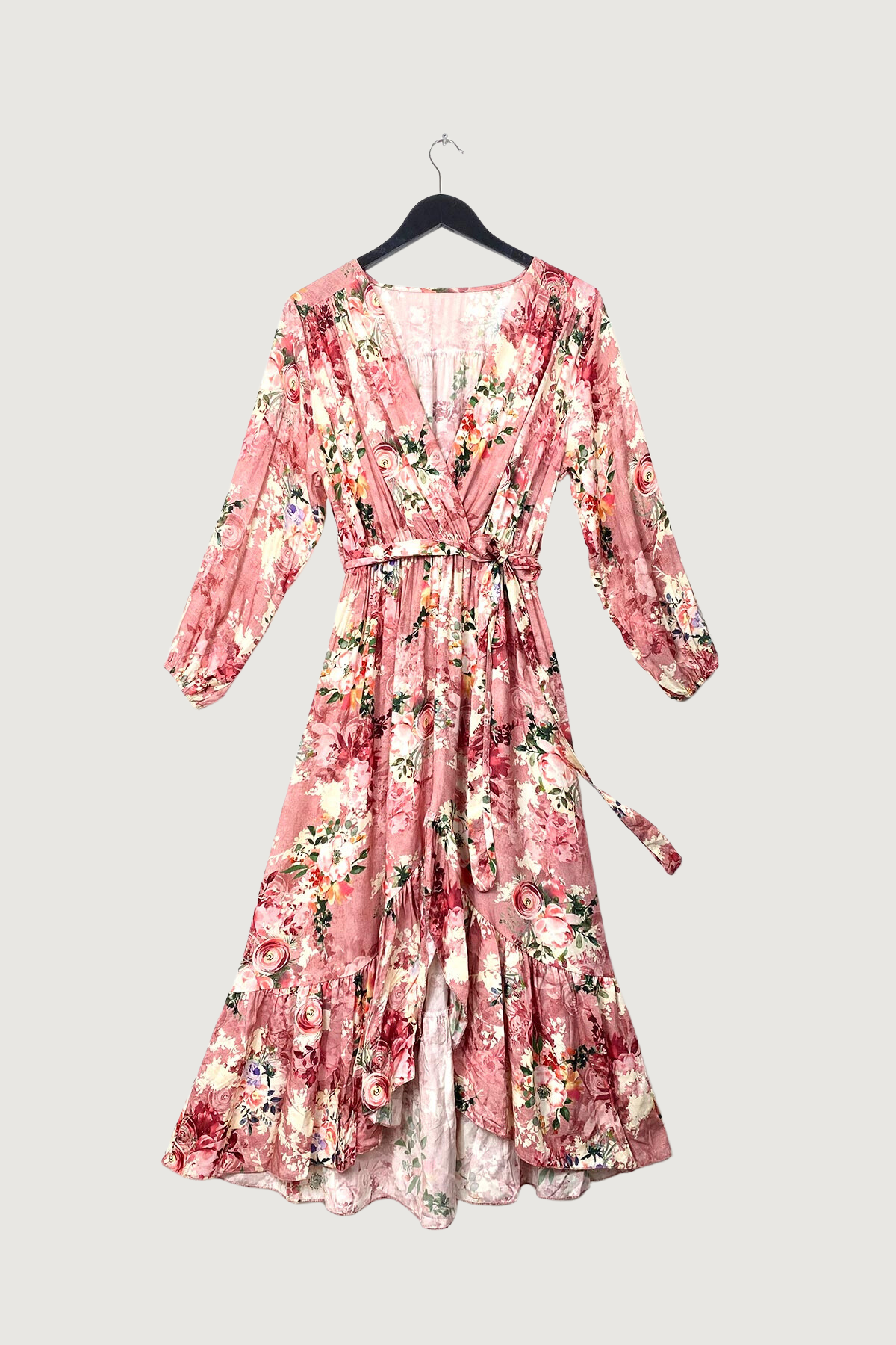 Mia Strada High Low Flower Print Dress In Pink