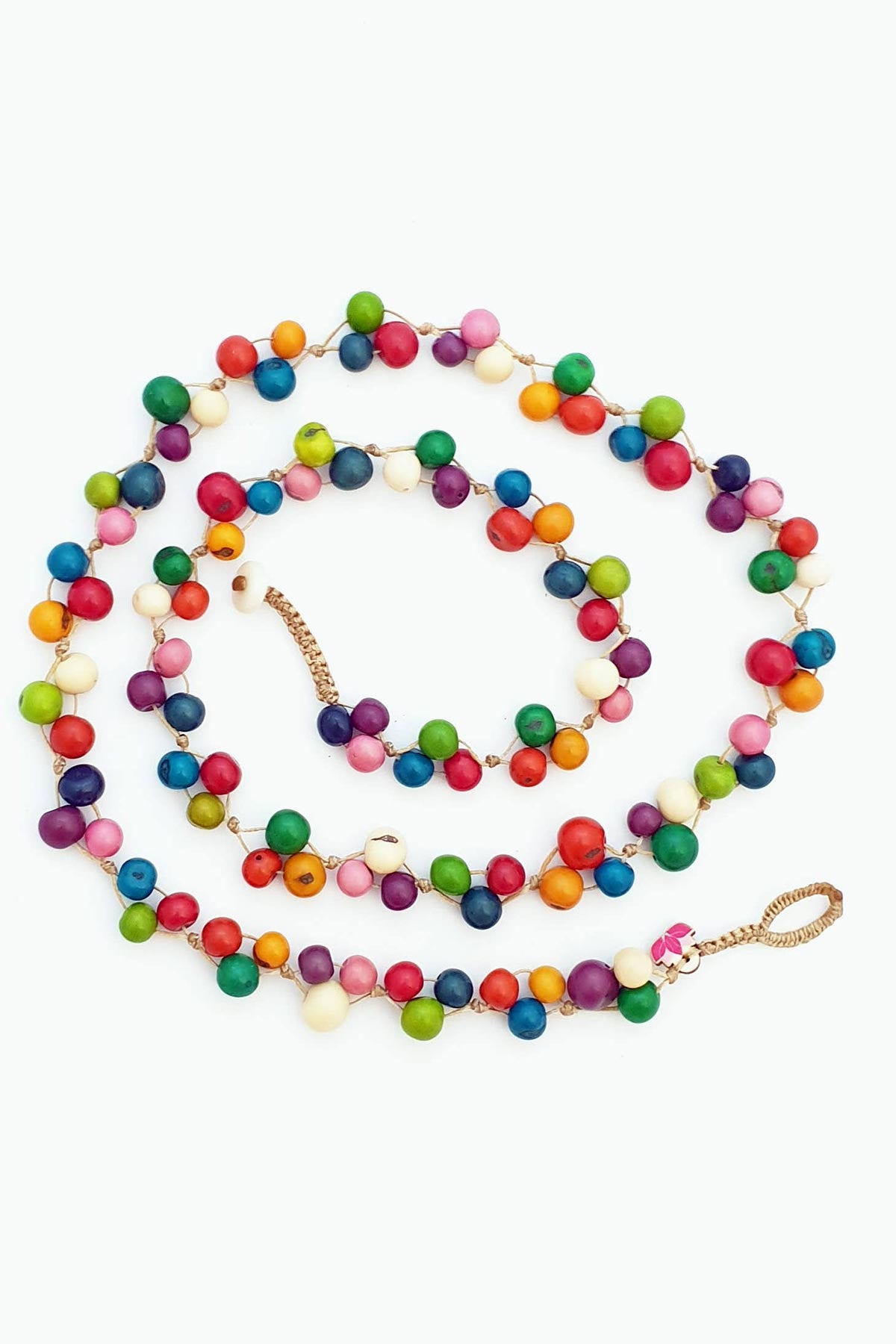 Pretty Pink Eco-Jewellery Acai Berry Long Necklace - Multicoloured