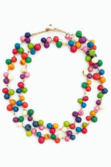 Pretty Pink Eco-Jewellery Acai Berry Long Necklace - Multicoloured