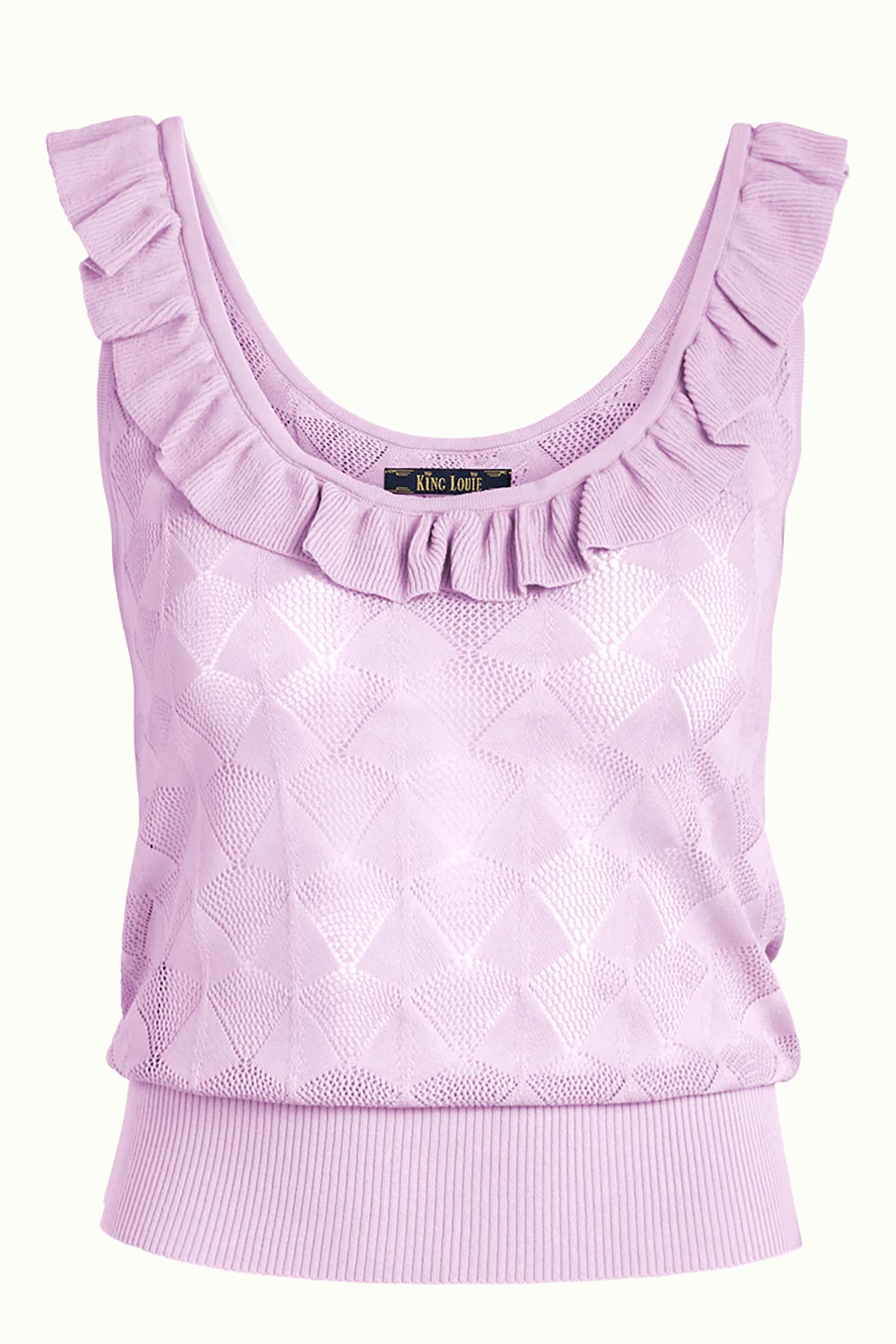 Ajour Sleeveless Smart Casual Summer Top in Lilac | Occasion Party Tops