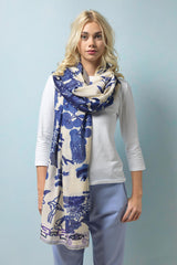 One Hundred Stars Giant Willow Blue Scarf