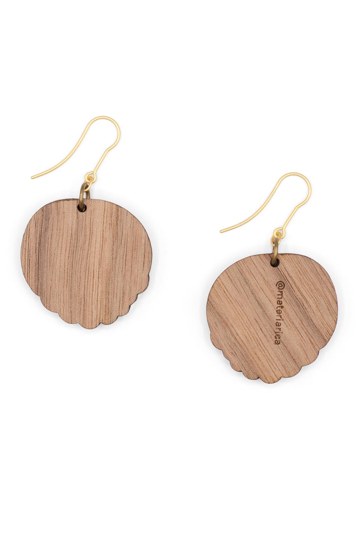 Blue Zodiac Scorpio Drop Hook Wooden Earrings Materia Rica