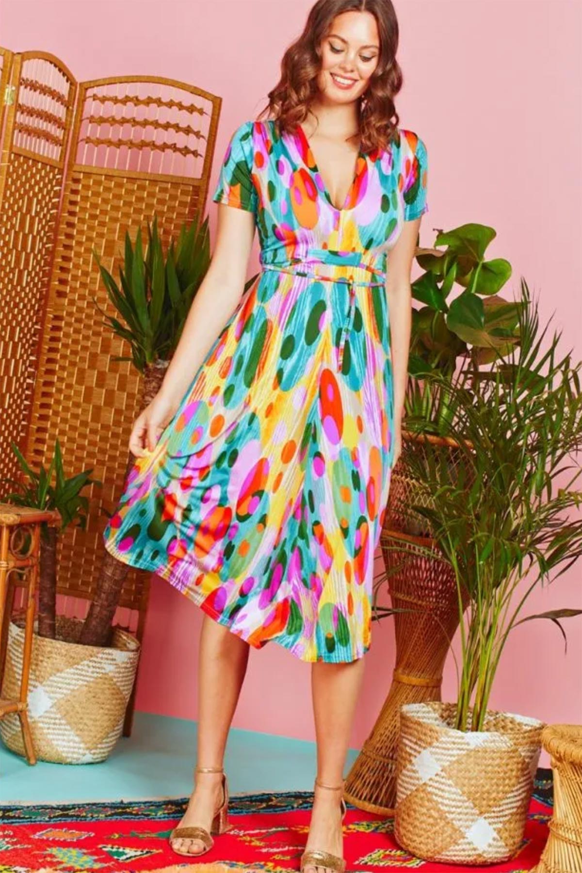 Onjeny Amy Knee Length Dress Mer Multi