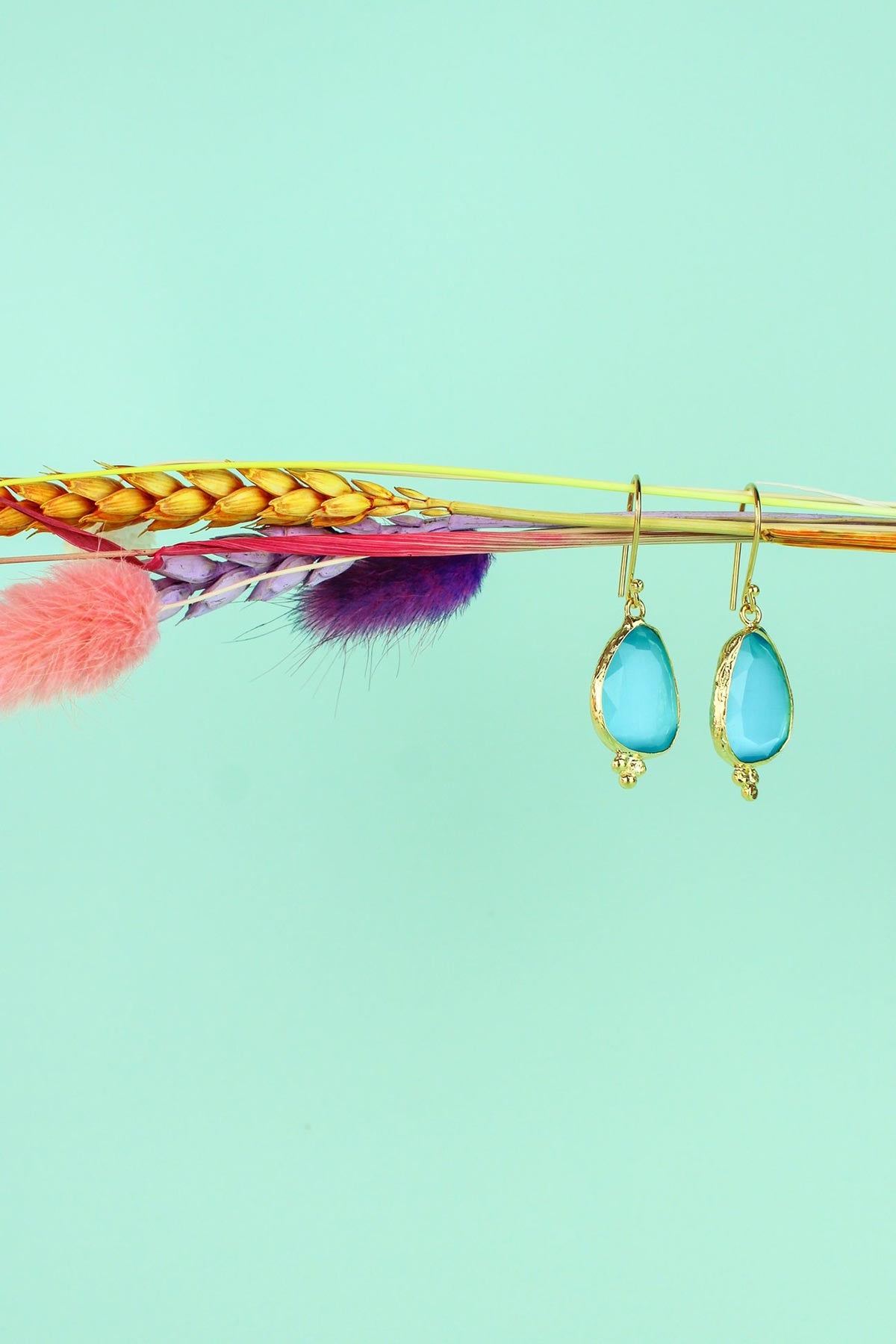 My Doris Single Drop Hook Earrings In Sky Blue