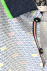 Dario Beltran Spectacles Knitted Collar Short Sleeve Cotton Shirt