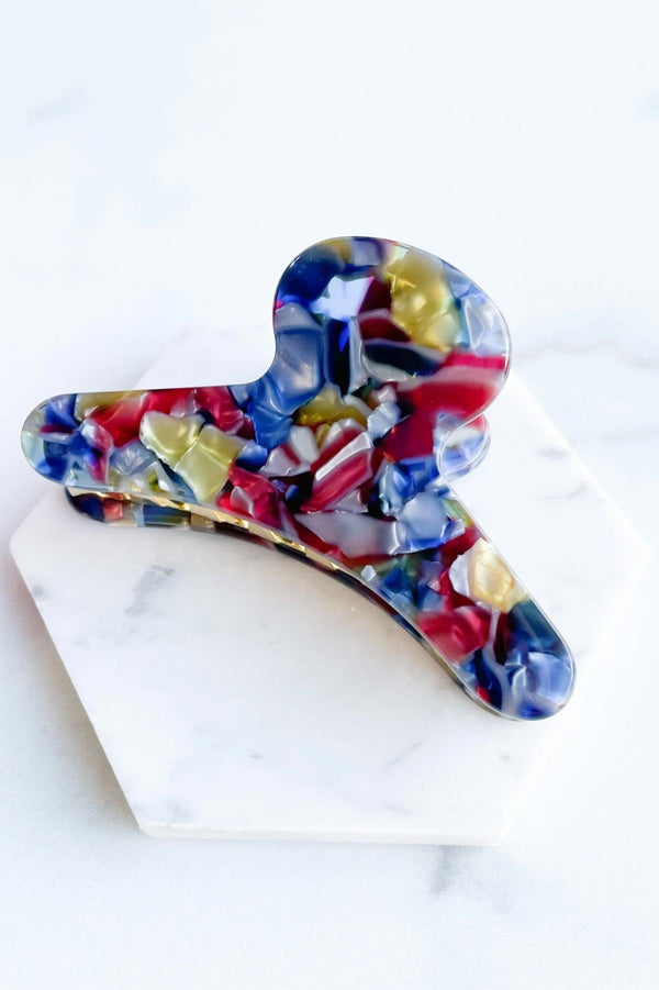 Italian Acetate Metal French Hair Clip Claw In Stained Glass - Fenna & Fei