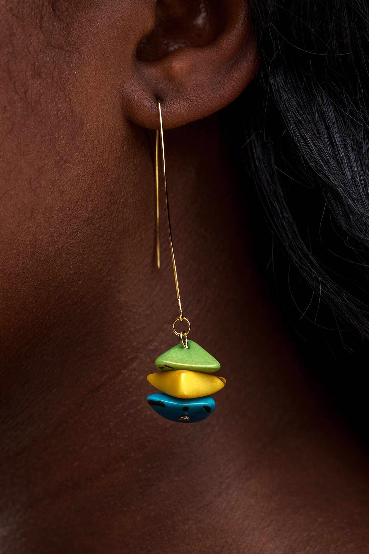 Pretty Pink Eco-Jewellery Tapajos Tagua Drop Earrings - Brazil