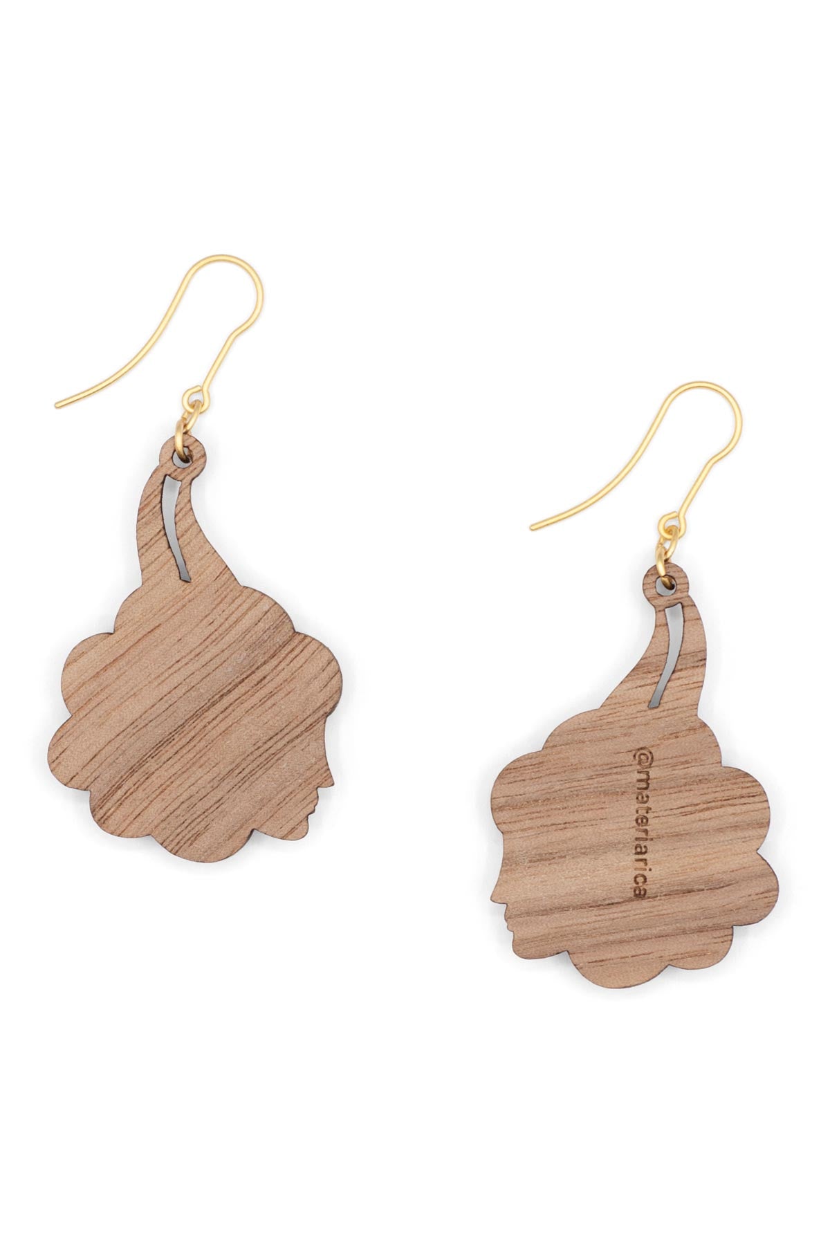 Blue Zodiac Taurus Drop Hook Wooden Earrings Materia Rica