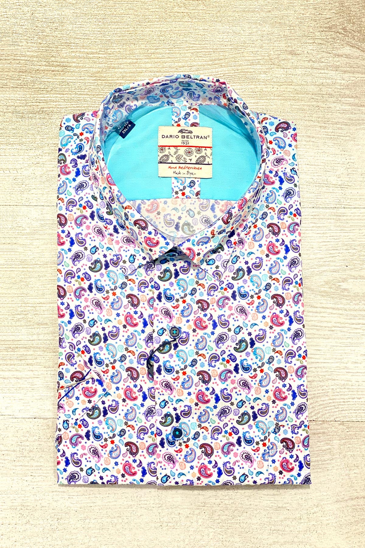 Dario Beltran Paisleys Ter Short Sleeve Cotton Shirt