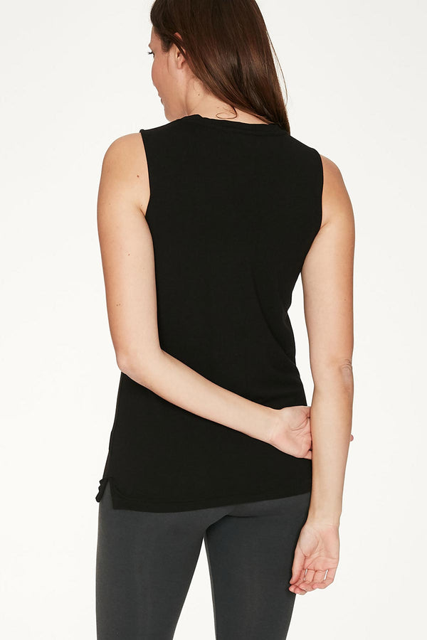 Women's Fitted Singlet Bamboo Base Layer Black Bamboo Clothes