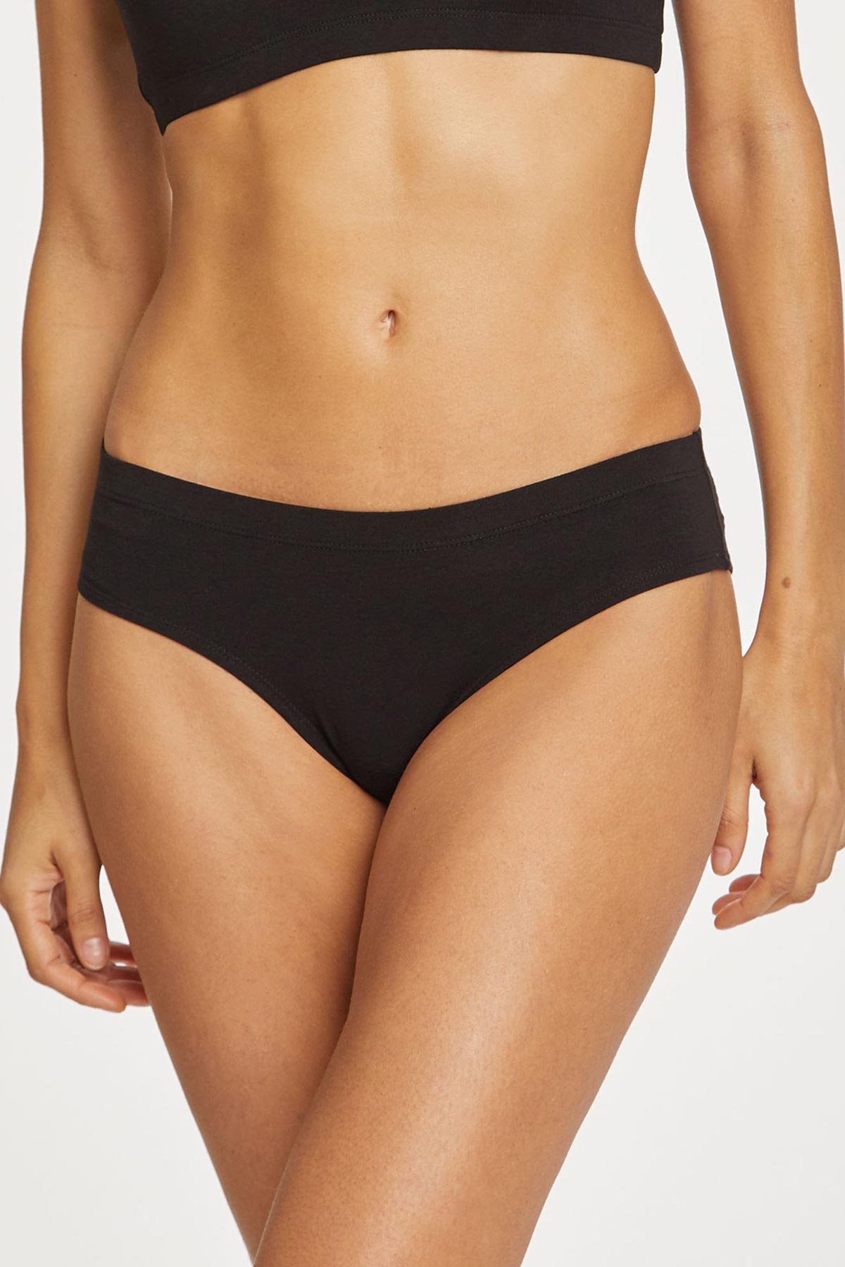 Thought Women's GOTS Organic Cotton Jersey Bikini Brief Black Organic Clothes