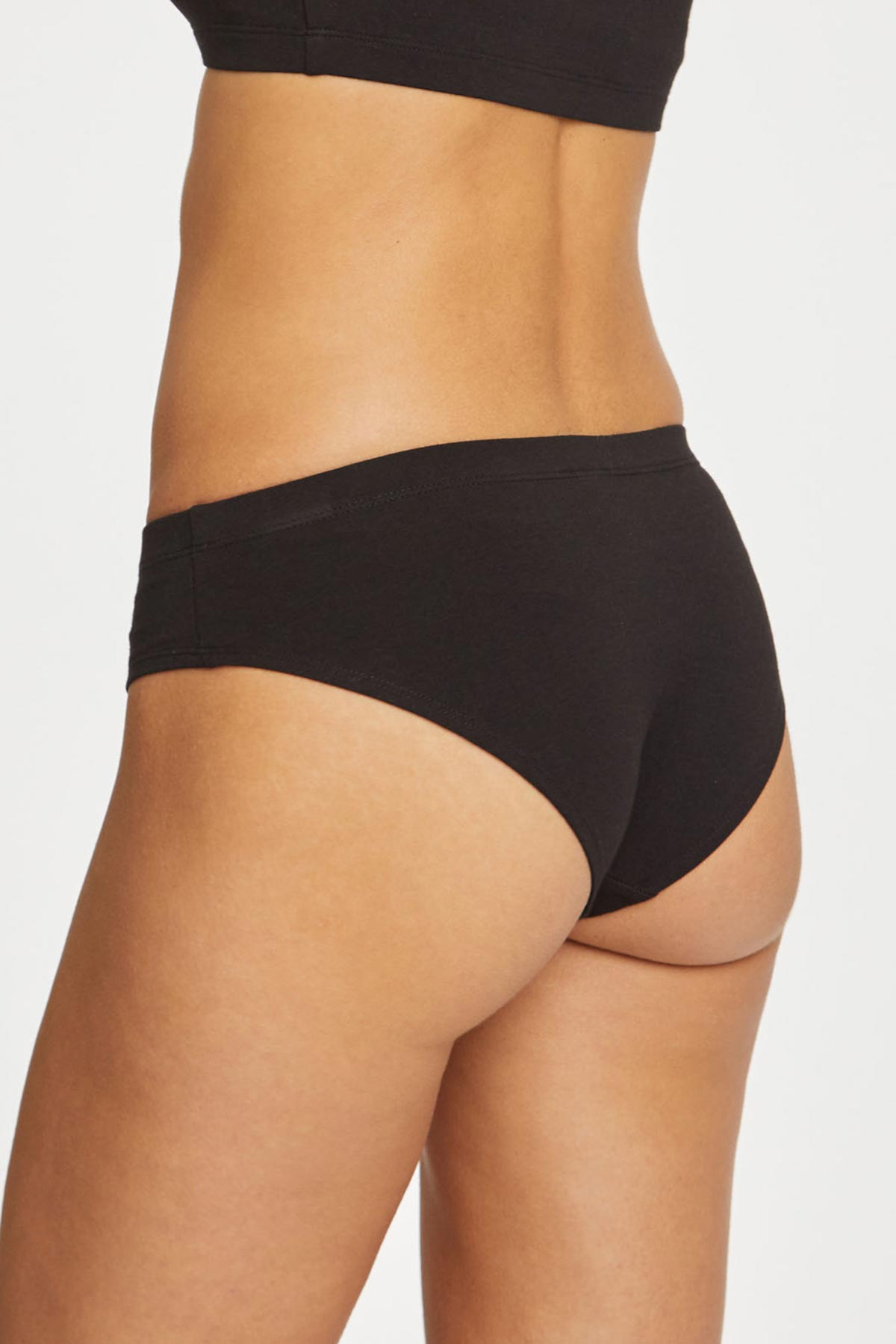 Thought Women's GOTS Organic Cotton Jersey Bikini Brief Black Organic Clothes