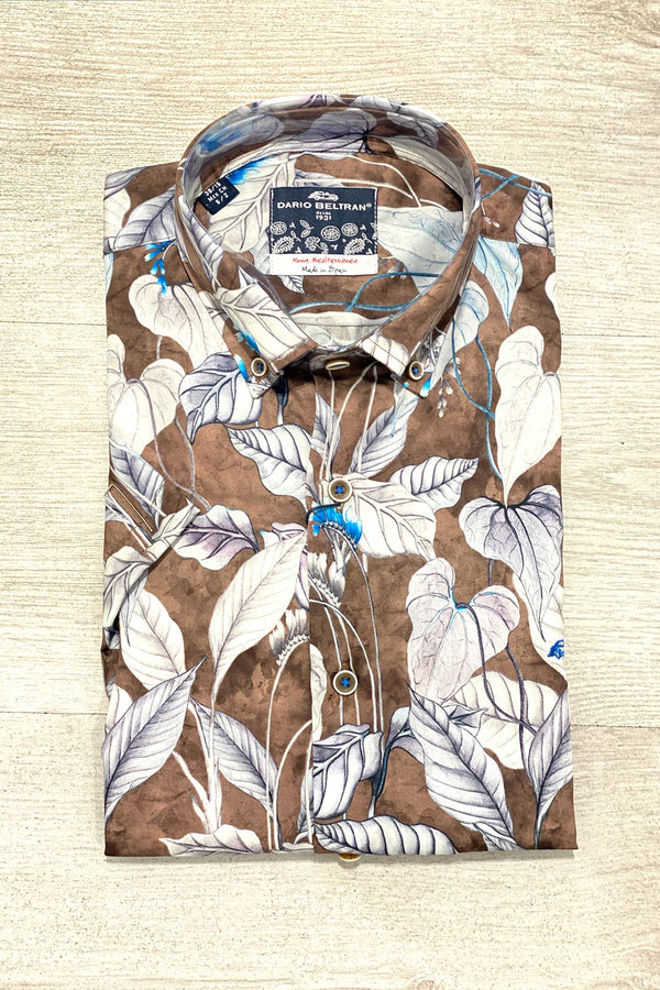 Dario Beltran Tropical Trieux Short Sleeve Cotton Shirt