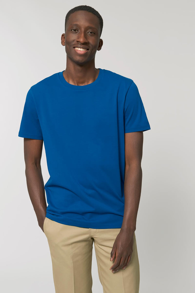Ethical Unisex Organic Cotton T Shirt Vegan Fairtrade & Sustainable Blue