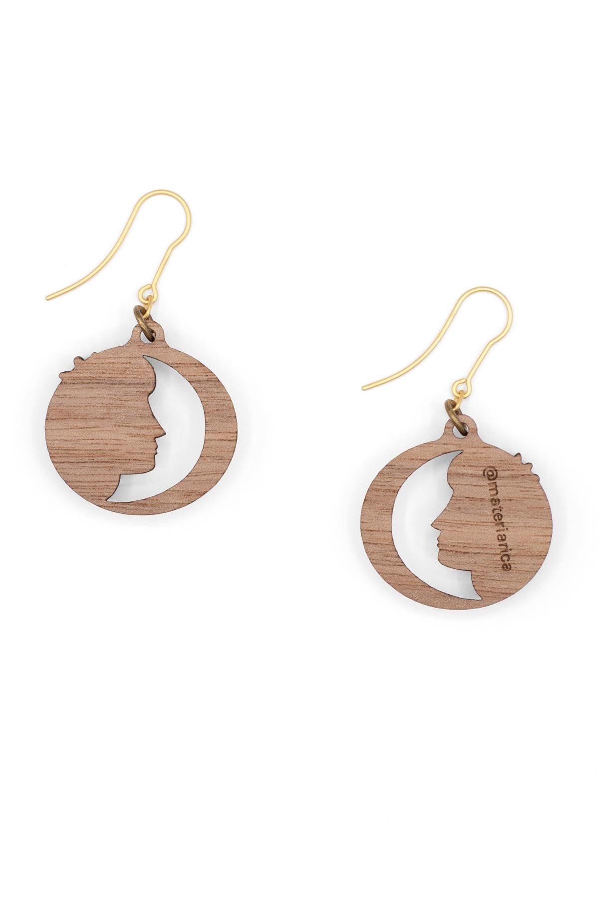 Blue Zodiac Virgo Drop Hook Wooden Earrings Materia Rica