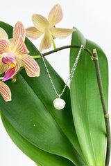 White Pearl Pendant Sterling Silver Necklace Natural Gemstones