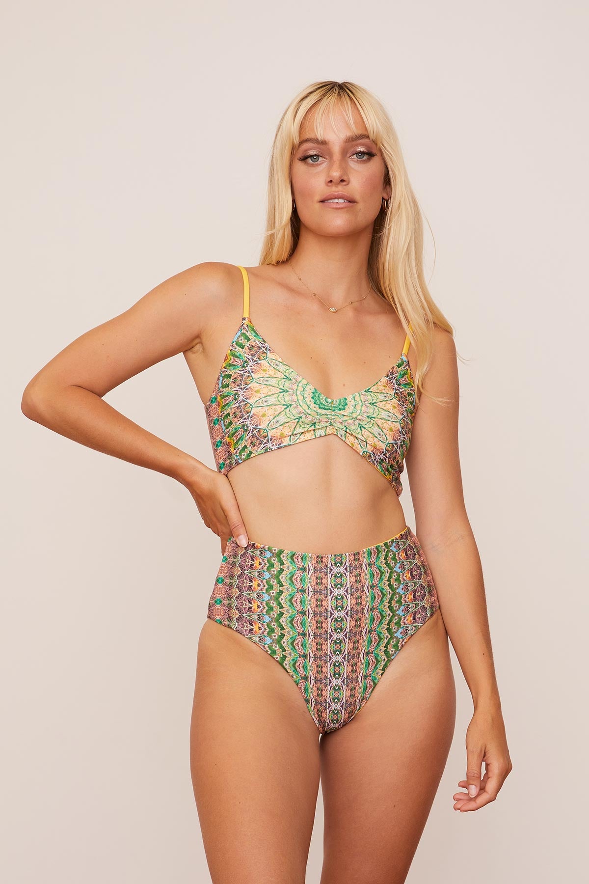 Wolven Fauna Reversible High-Waisted Bikini Bottom