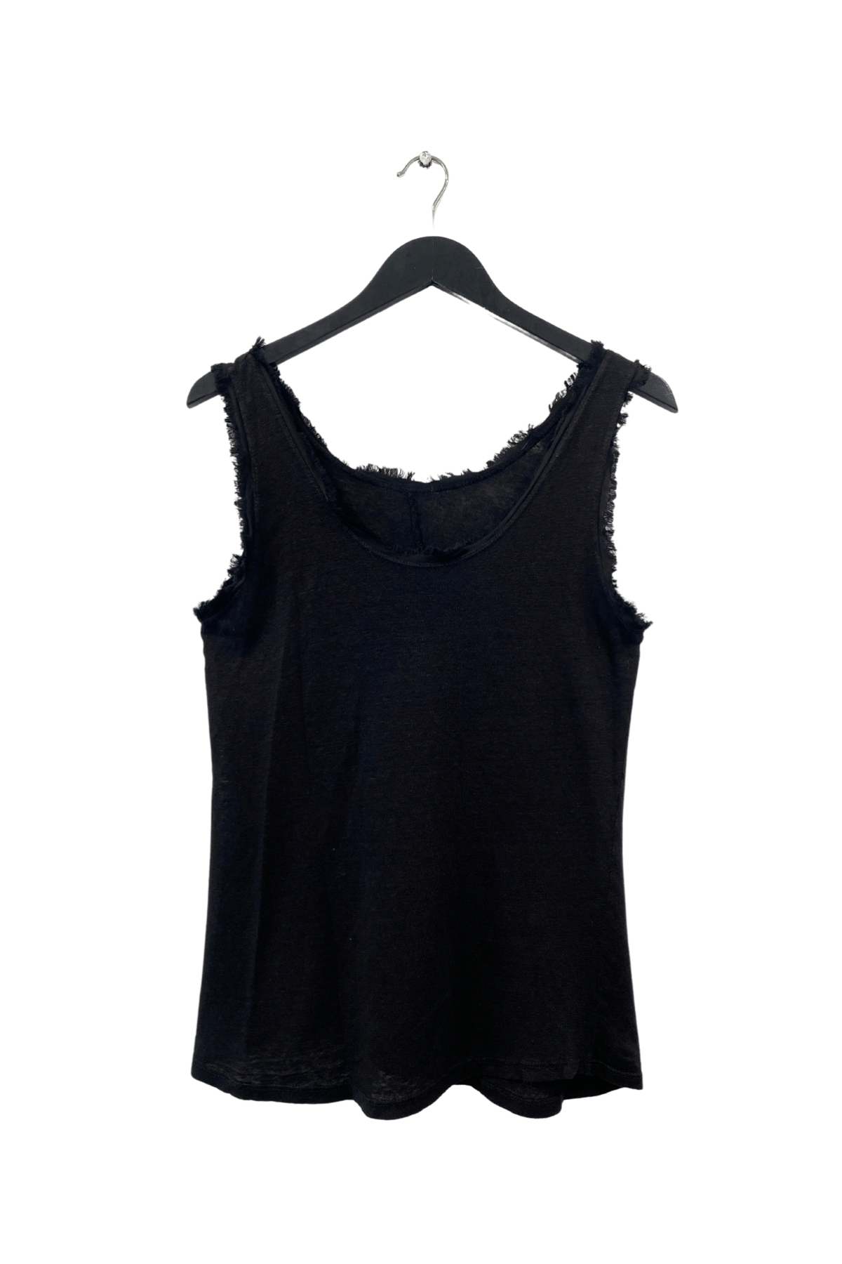 Linen Knitted Vest In Black